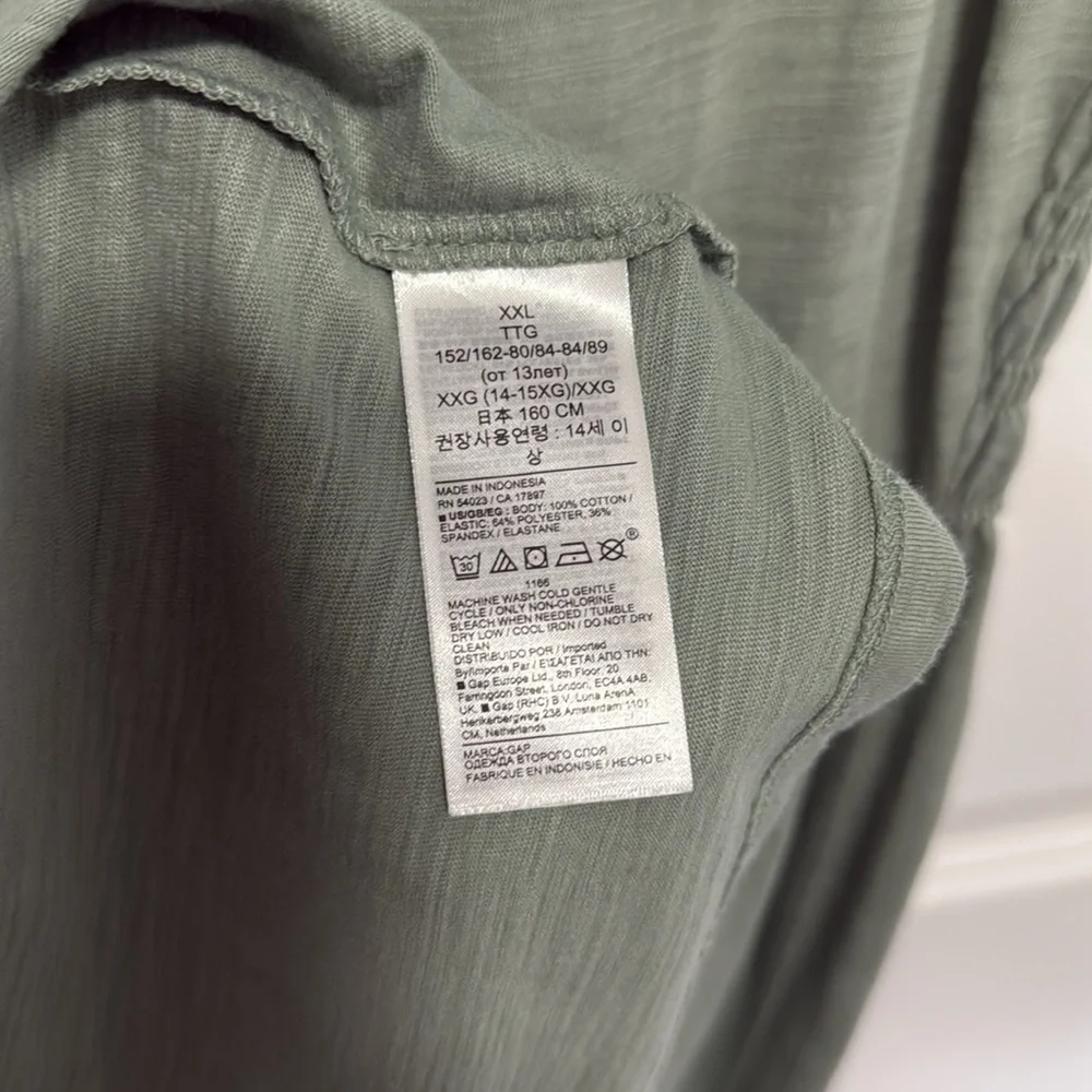 Gap Girl Smocked Front Short Sleeve Square Neck Knee Length Dress size XXL 14/16